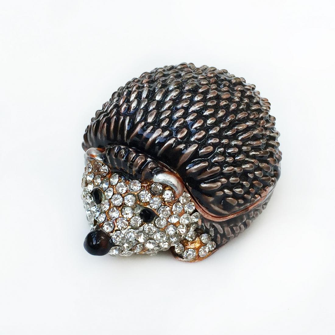 Enamel crystals Hedgehog trinket jewelry box (1 of 7)