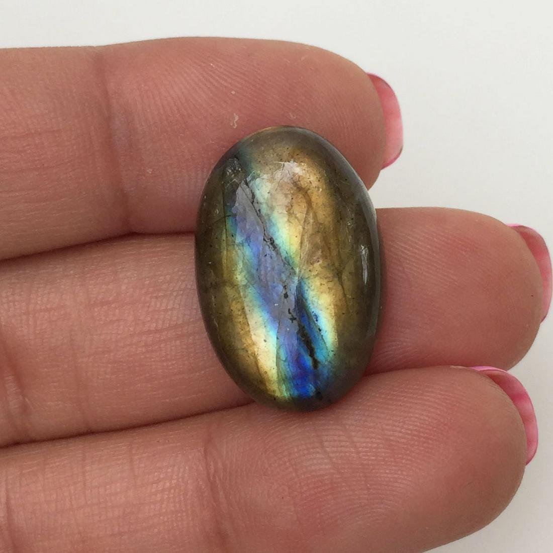 Labradorite oval cabochon flat slab, weight 16.20 cts (1 of 4)