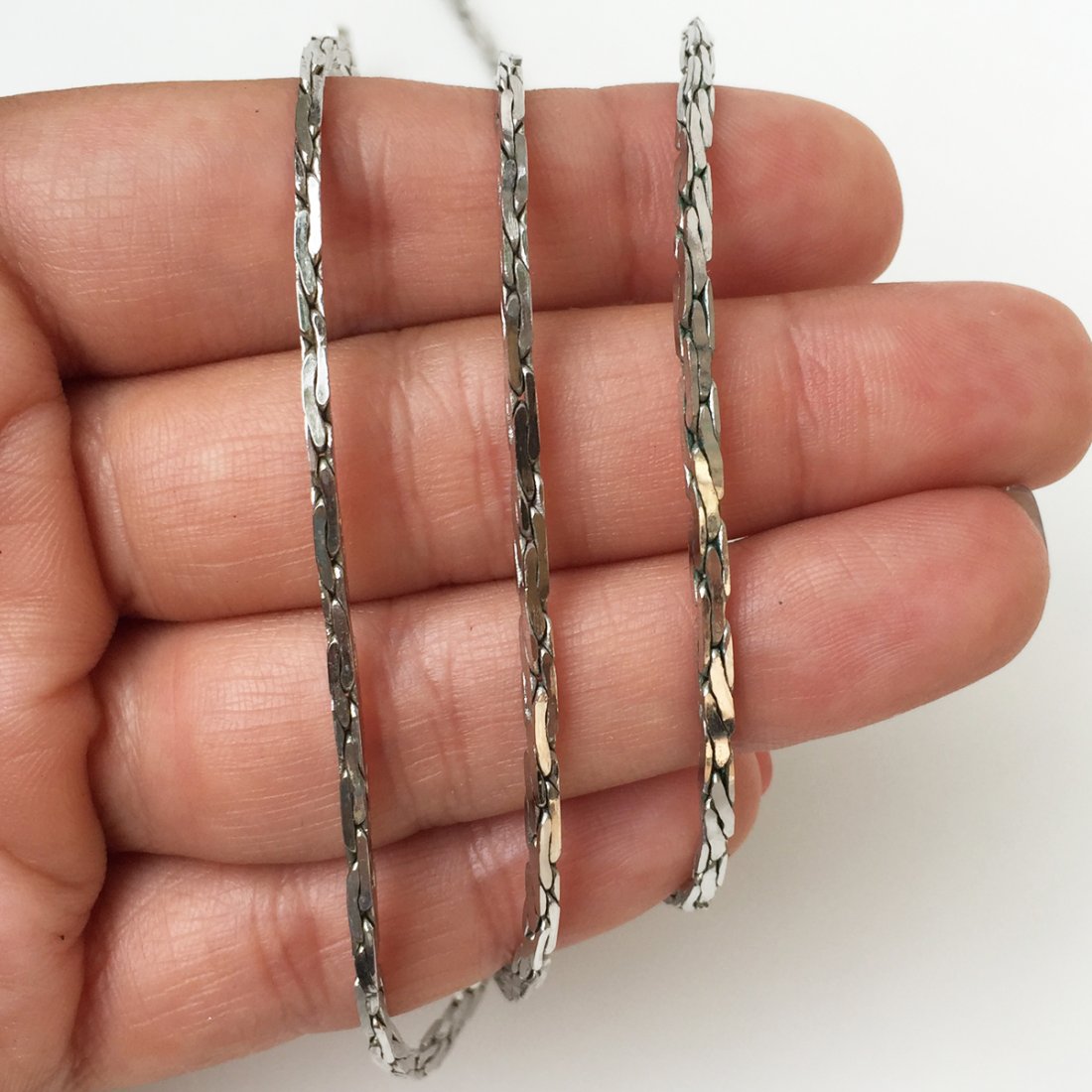 Monet Silver Tone Fancy Chain Necklace 30 Inches