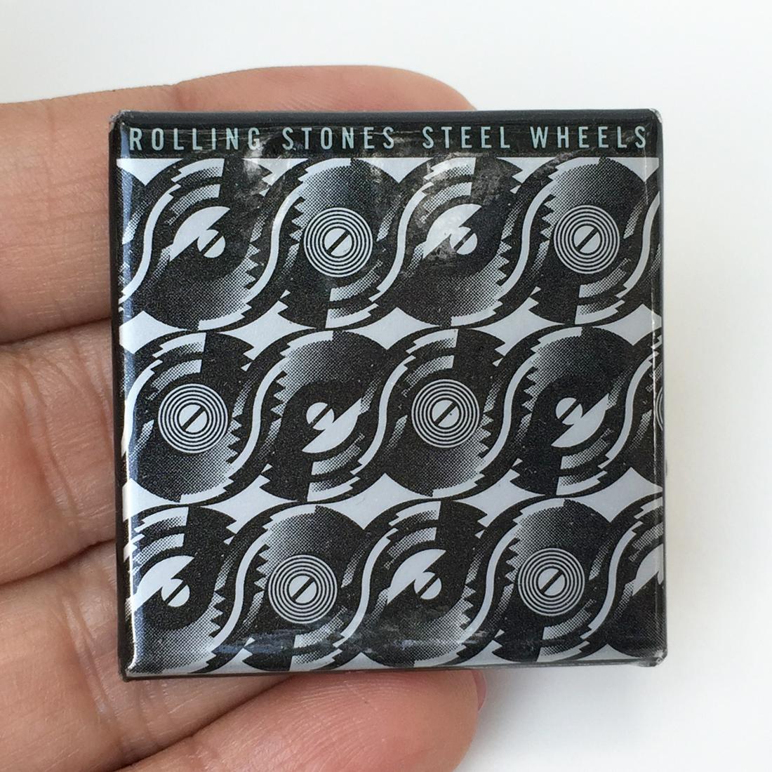 Square shape Rolling Stones Steel Wheels brooch pin (1 of 3)