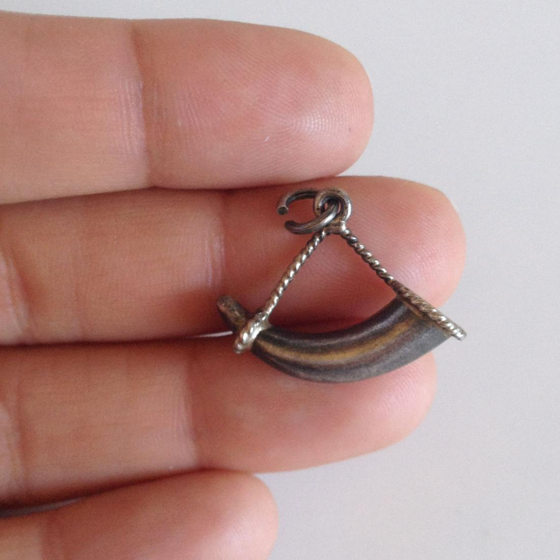 Sterling silver Fox Hunting Hunter Horn pendant charm (1 of 4)