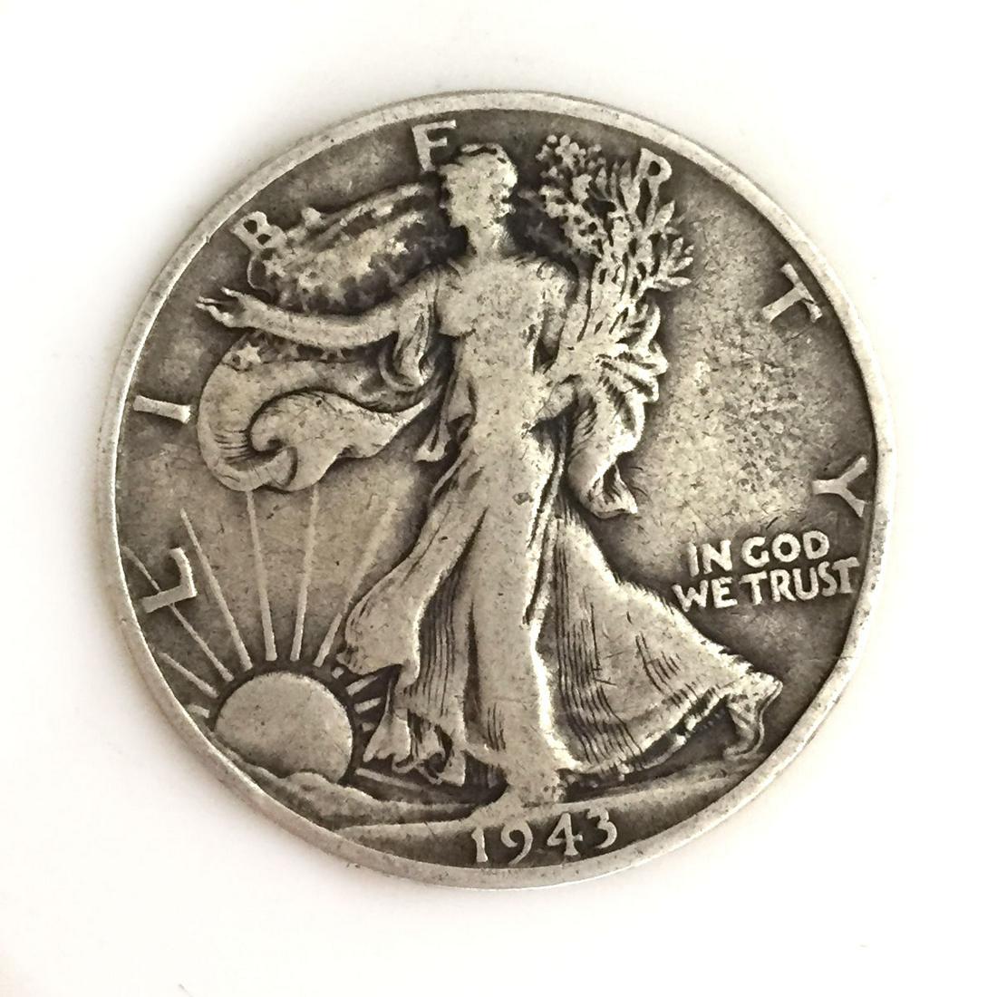 US 1943-S WALKING LIBERTY silver half dollar coin (1 of 2)