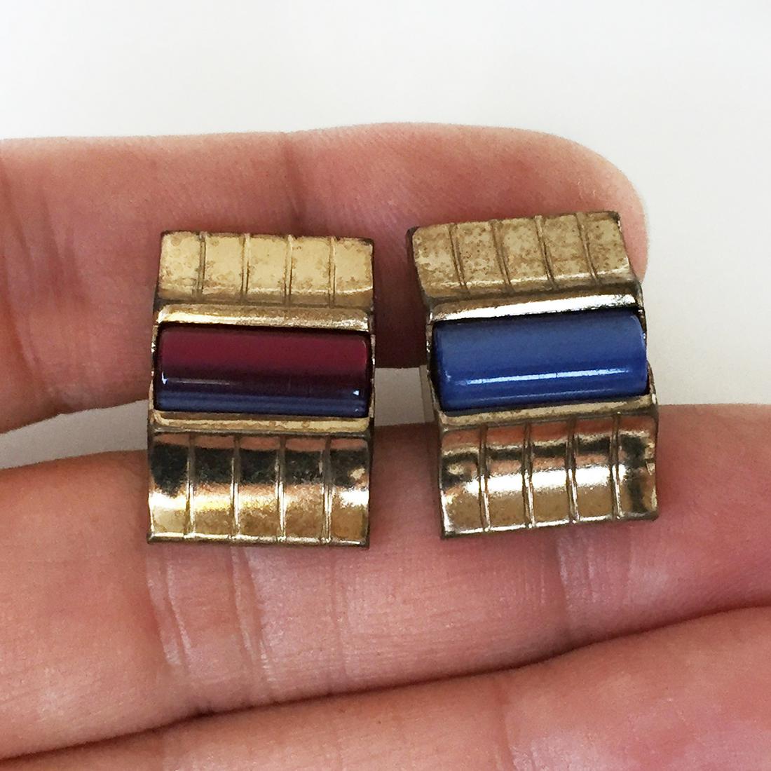 KREISLER CRAFT Vintage gold tone color change cufflinks (1 of 9)