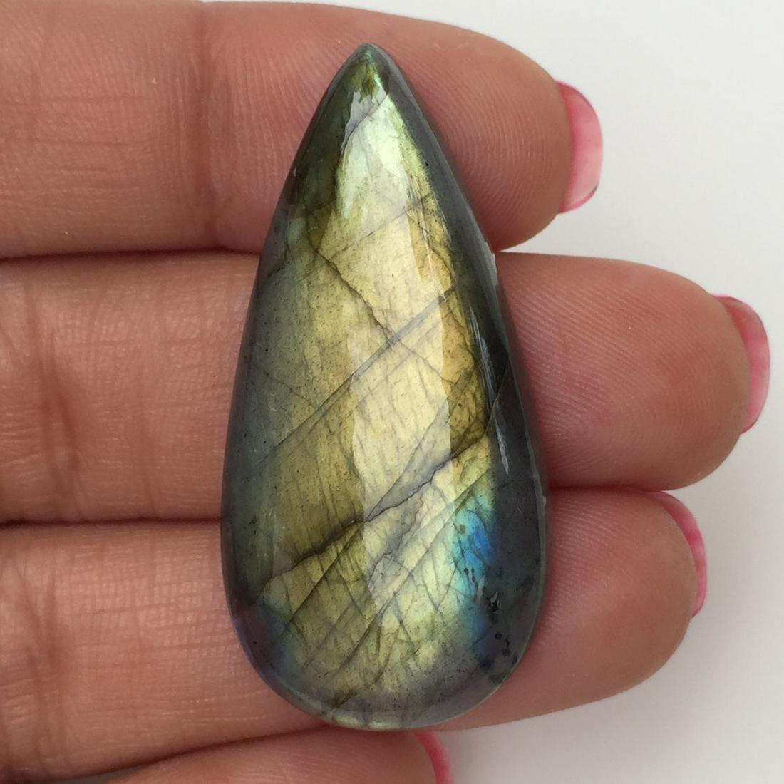 Labradorite pear shape cabochon, weight 48.05 cts (1 of 5)