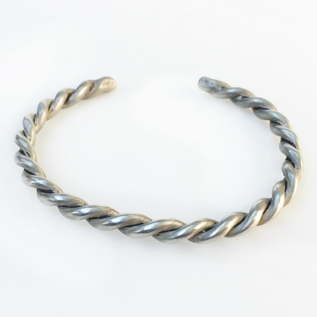 Sterling silver twisted cuff bangle bracelet (1 of 6)