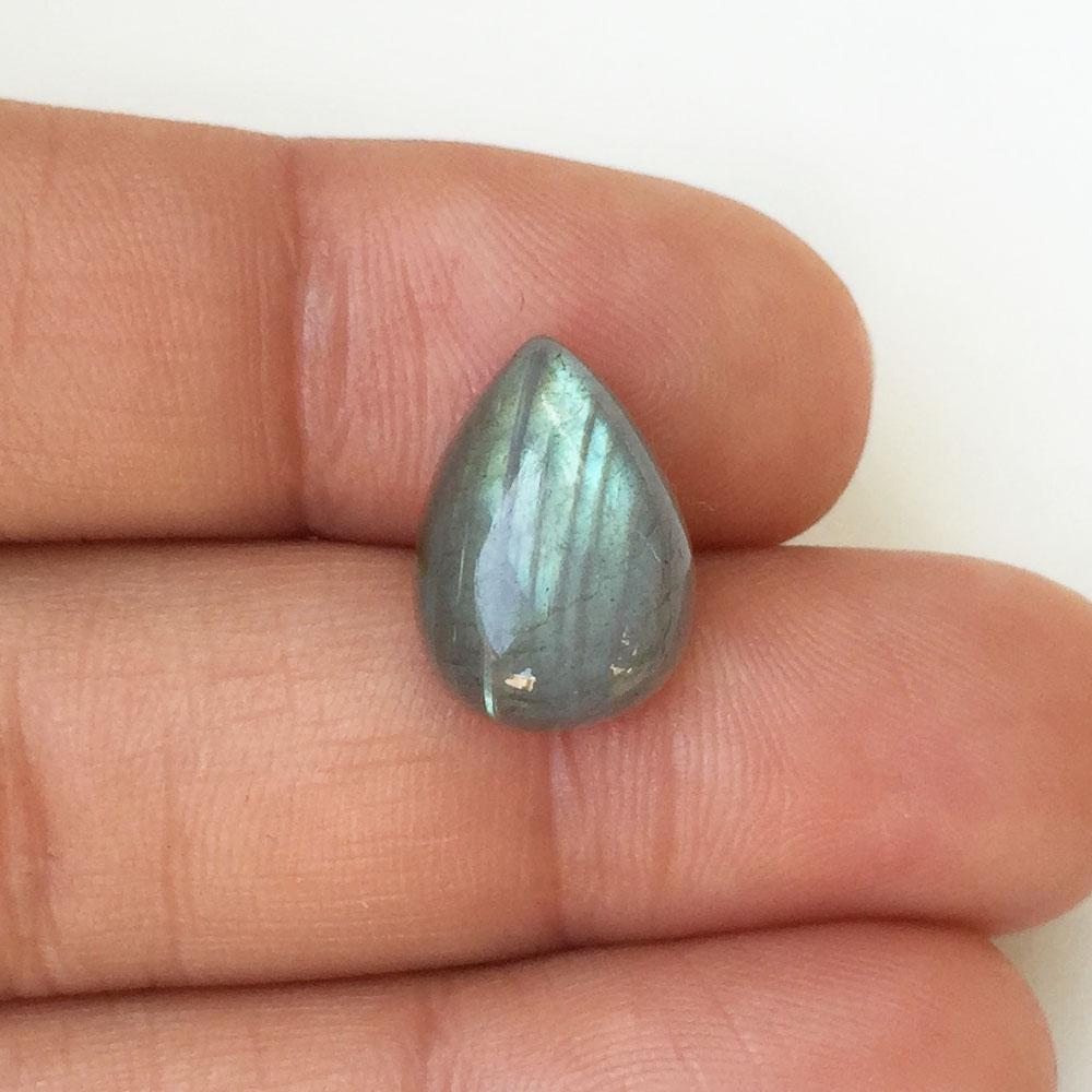 Pear shape labradorite cabochon, weight 7.58 cts (1 of 3)