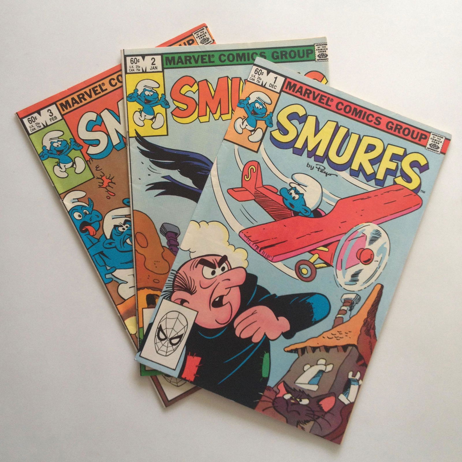 SMURFS # 1, 2, 3 1982 Bronze Age comic book Marvel (1 of 6)