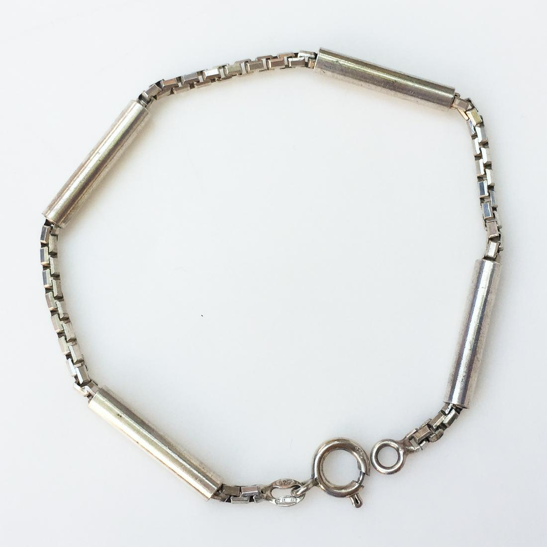 Sterling silver fancy chain bracelet 7 1/2 inches (1 of 2)