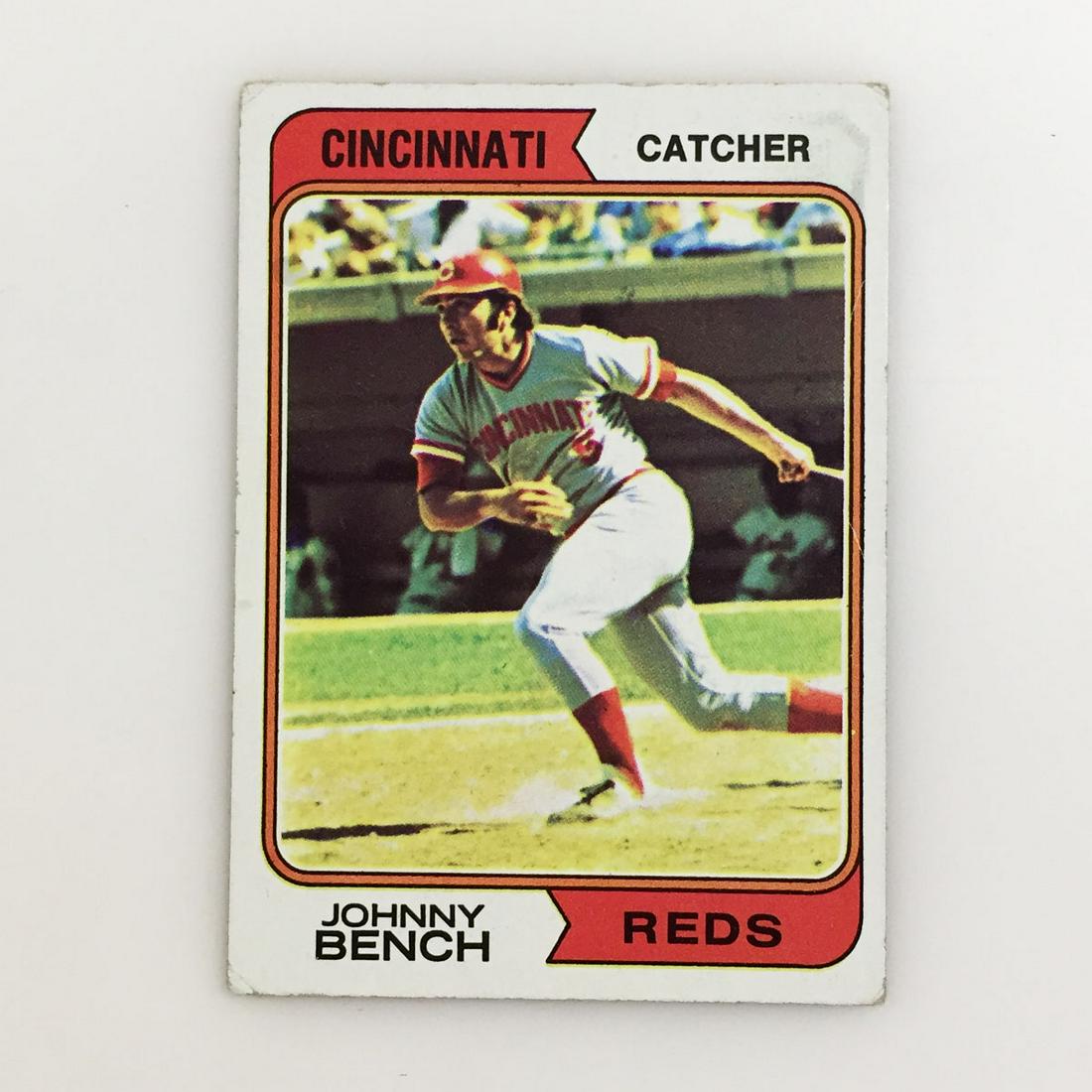 TOPPS 1974 JOHNNY BENCH Cincinnati Reds Baseball card (1 of 2)