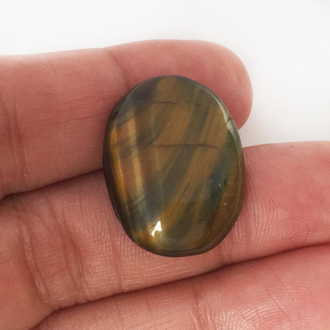 Tiger eye oval shape flat slab cabochon, 20.53 cts (1 of 3)