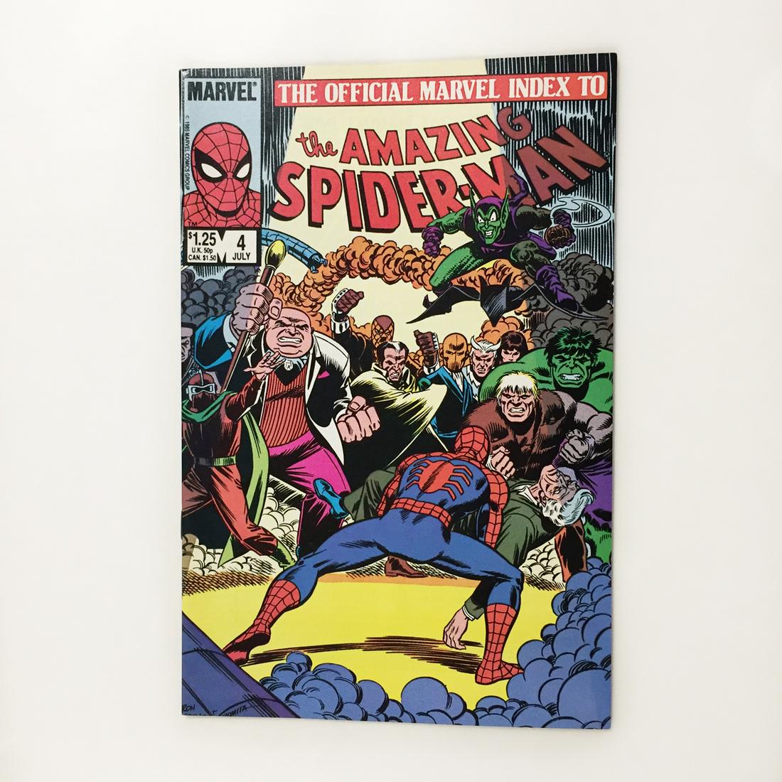 INDEX OF THE AMAZING SPIDER MAN #4 1985 comic Marvel (1 of 3)