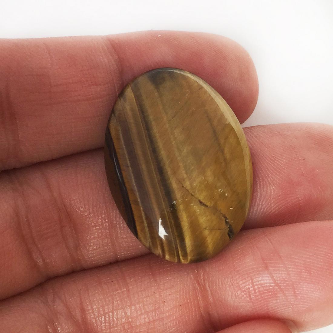 Tiger eye oval shape flat slab cabochon, 24.34 cts (1 of 3)