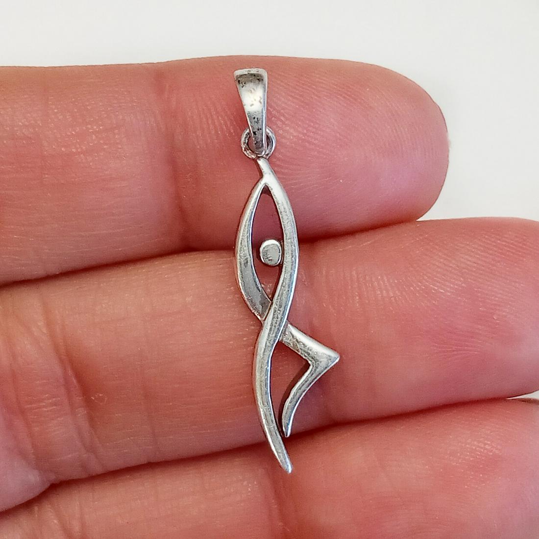 Sterling silver Dancer pendant: Sterling silver Dancer pendant. Weight 1.27 grams. Length 1 1/4 inches with bail. No hallmark, tested 925. Condition very good.