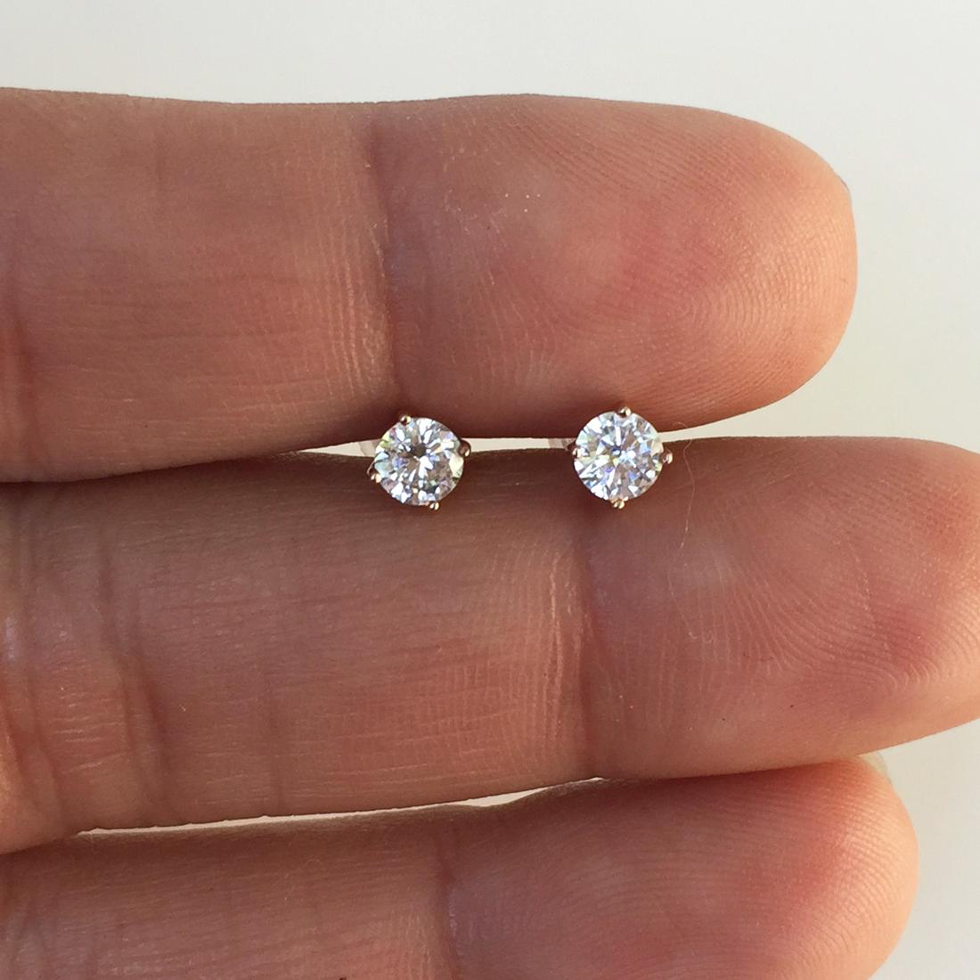 Rose gold plated sterling silver crystal earrings (1 of 4)