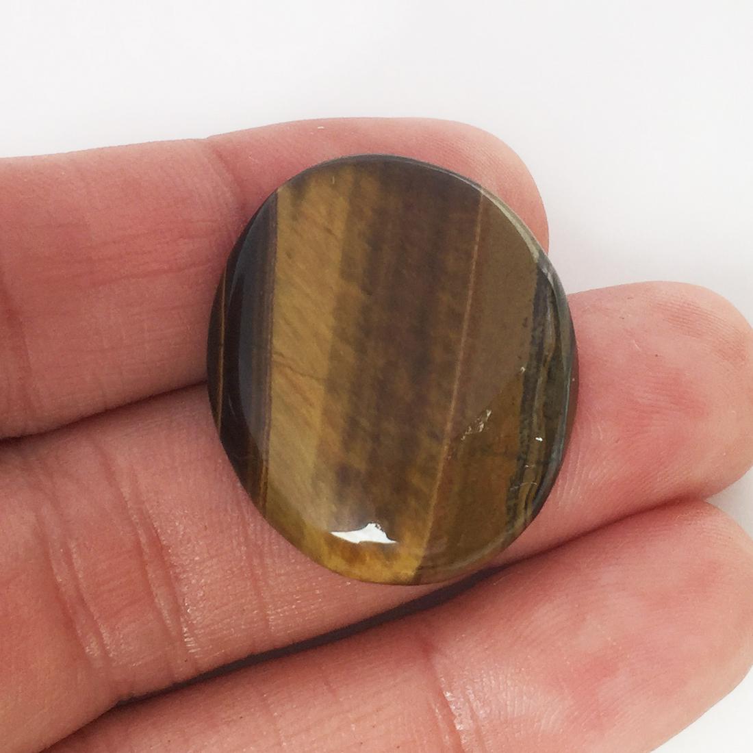 Tiger eye oval shape flat slab cabochon, 27.94 cts (1 of 2)