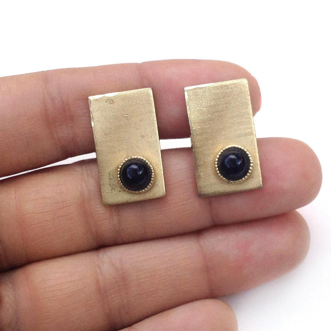 SWANK Vintage gold tone rectangular cufflinks, signed (1 of 4)