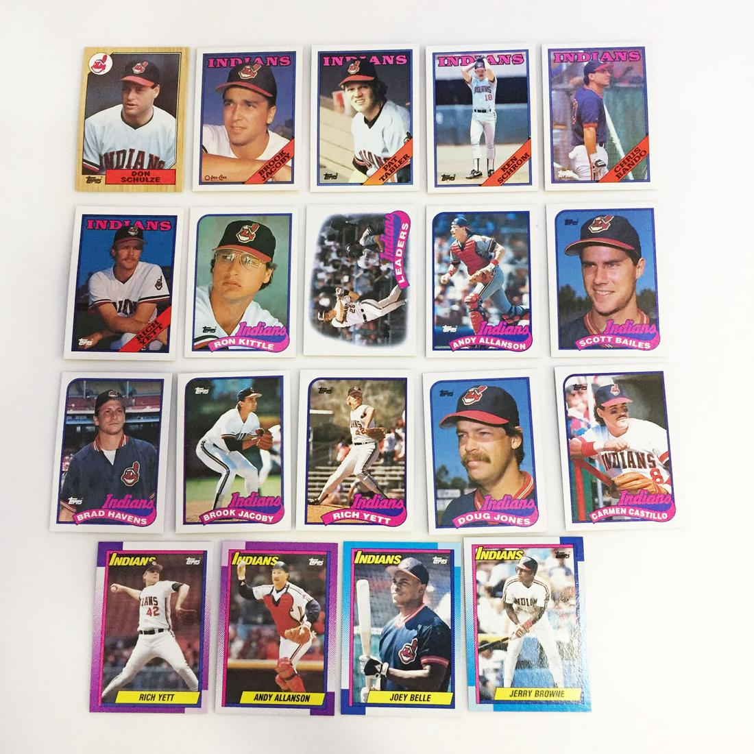 19 TOPPS 1987-1990 Indians baseball cards (1 of 2)