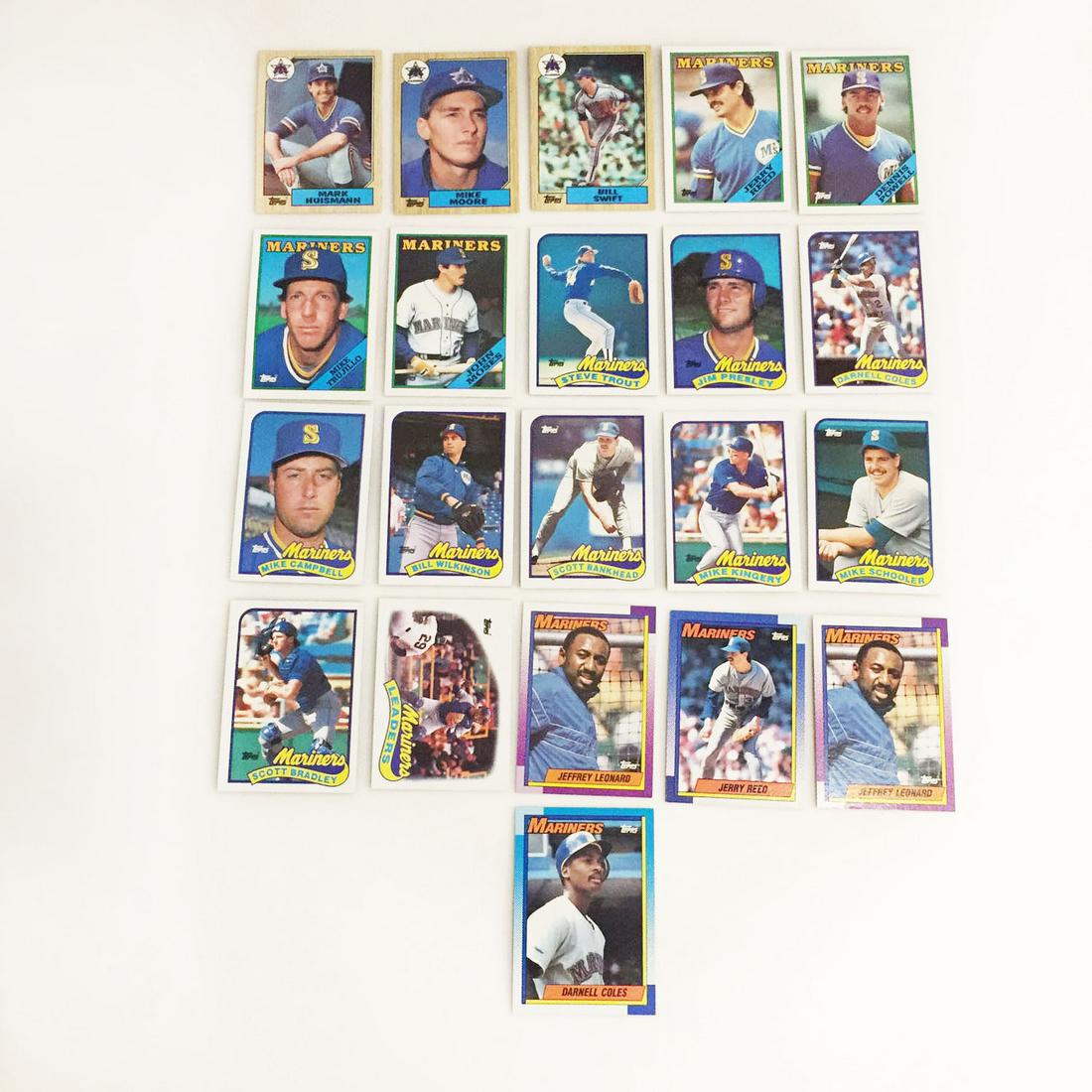 21 Topps 1987 1990 Mariners Baseball Cards