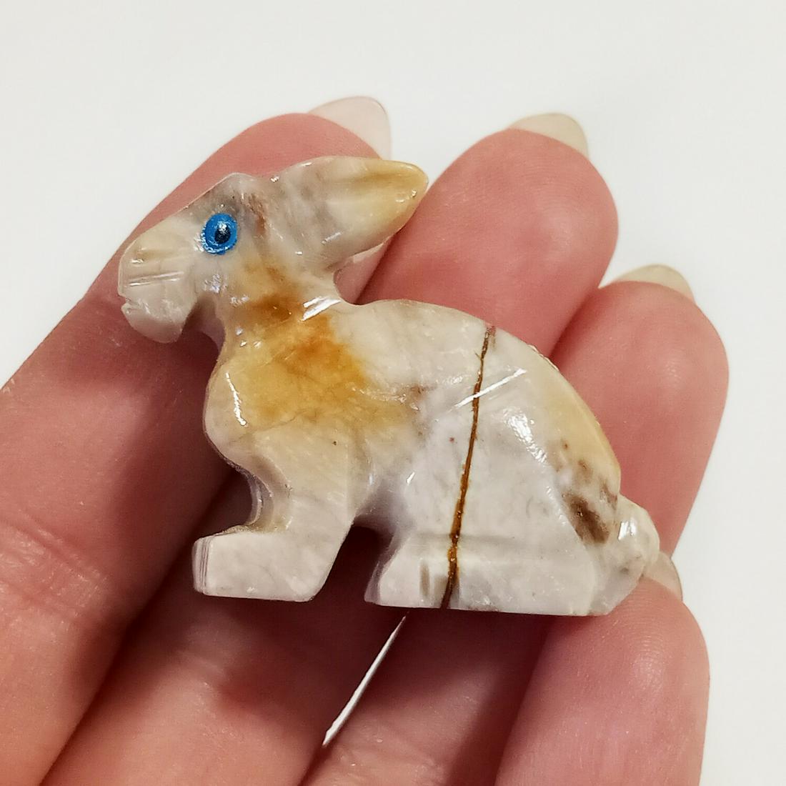 Carved soapstone Bunny Rabbit mini figurine (1 of 4)
