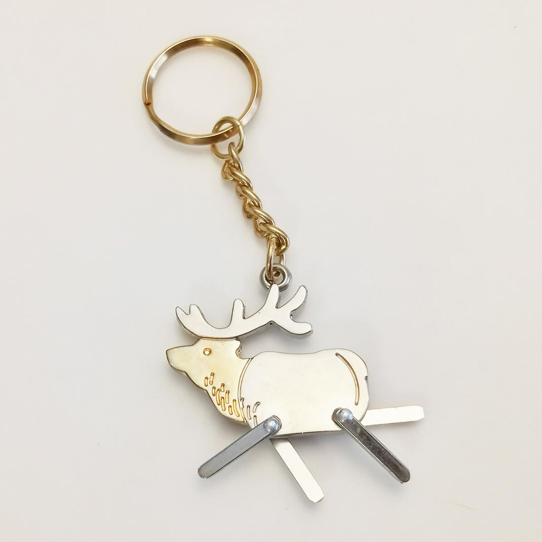 Two tone matte shiny finish Elk Deer  key chain (1 of 3)