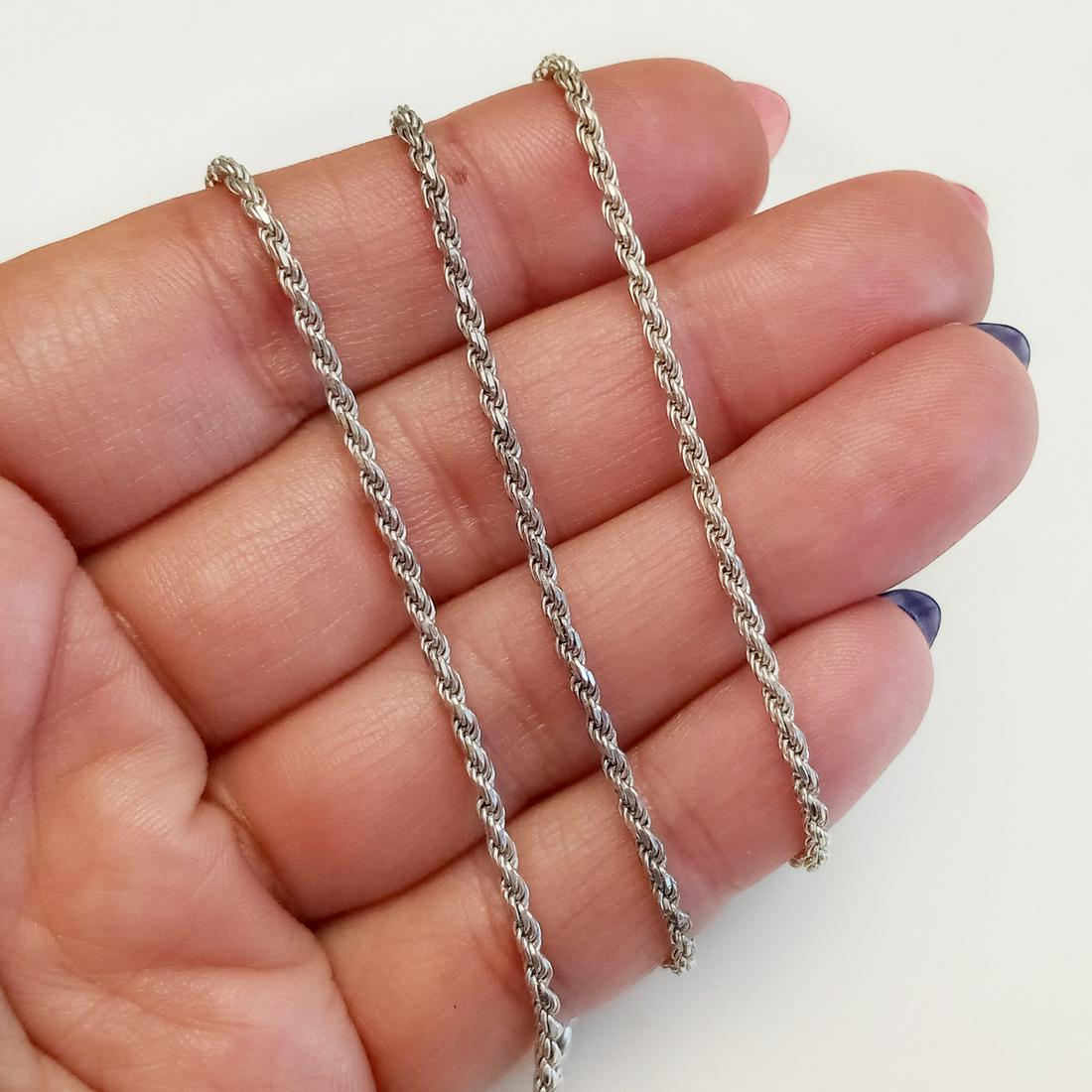 Sterling silver twisted rope chain 19 1/2" (1 of 2)