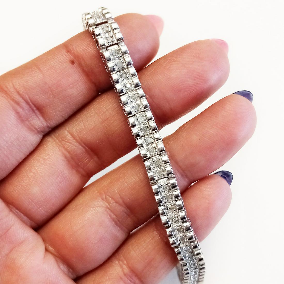 HENG NGAI Sterling silver Diamonds tennis bracelet (1 of 4)