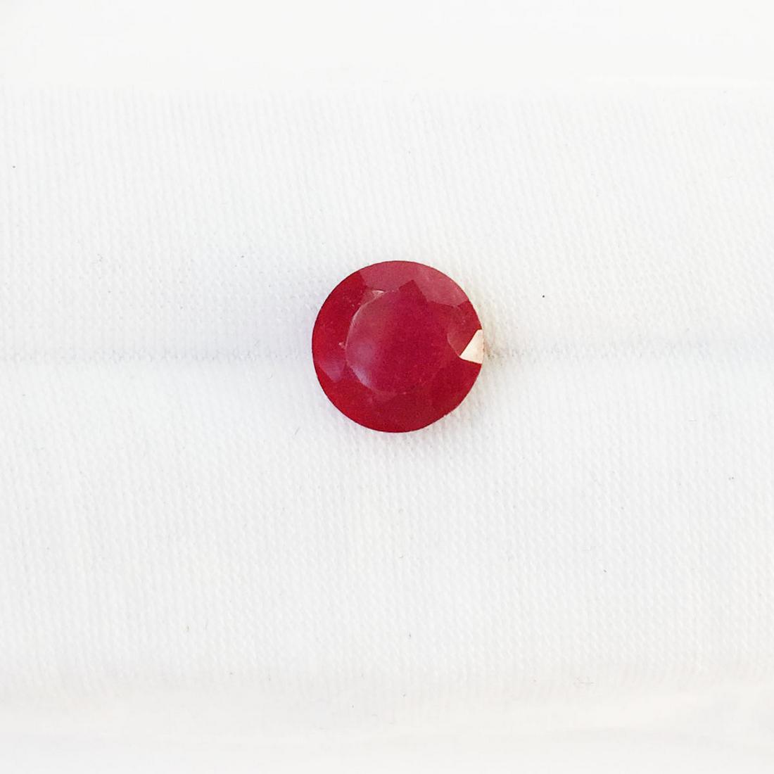 9 mm Round shape faceted red ruby, weight 4.26 cts (1 of 3)