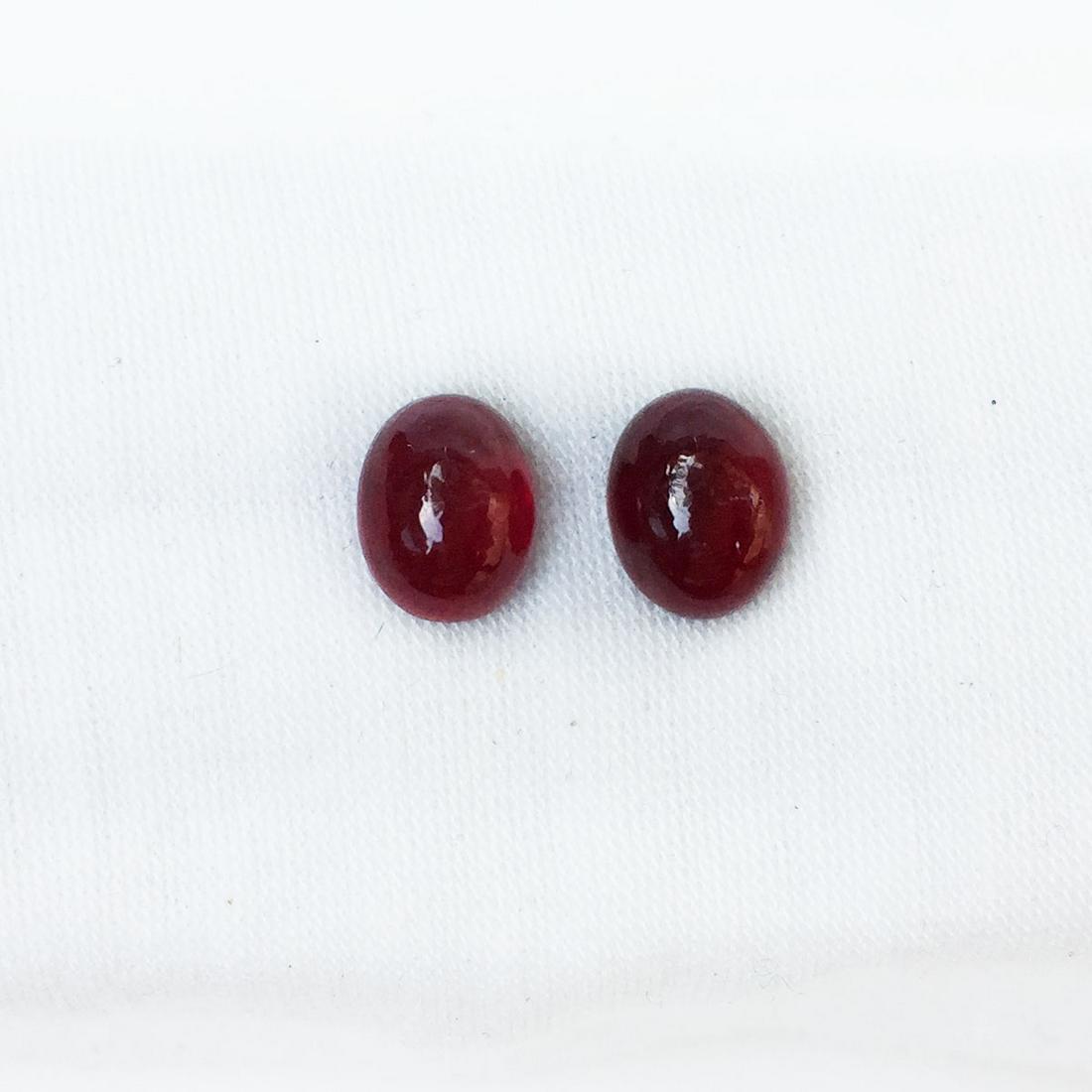 Pair of oval 9 x 7 mm shape red ruby cabochons 7.28 cts (1 of 3)
