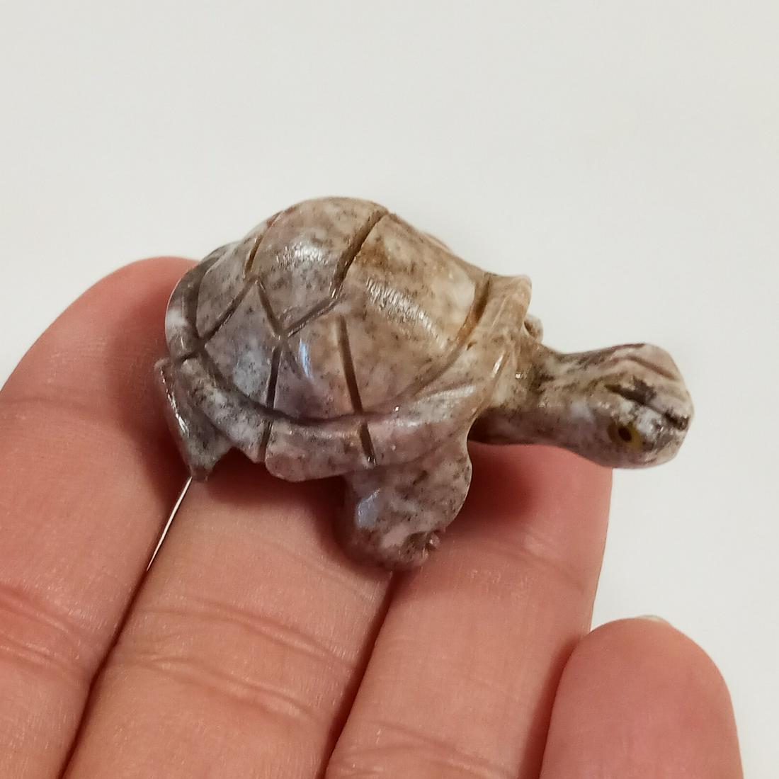 Carved soapstone Turtle mini figurine (1 of 4)