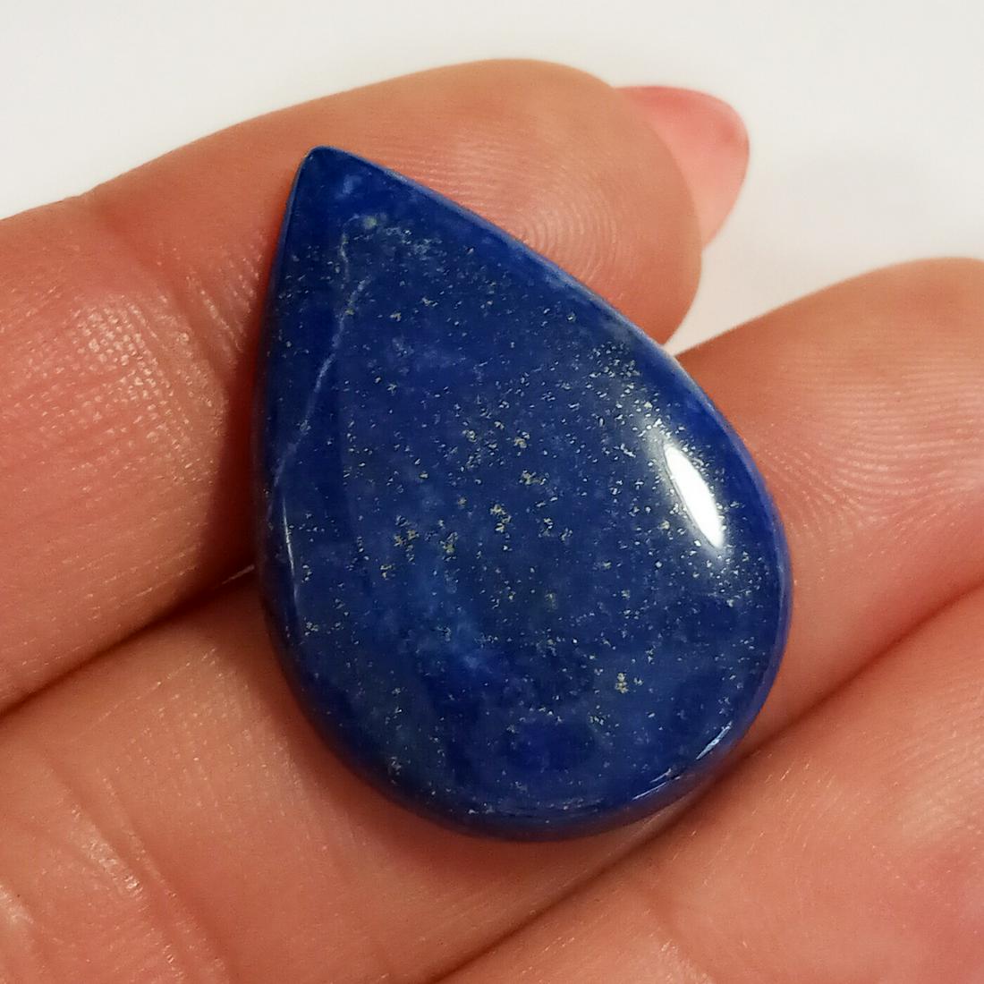 Pear shape Lapis flat cabochon, weight 17.73 cts (1 of 3)