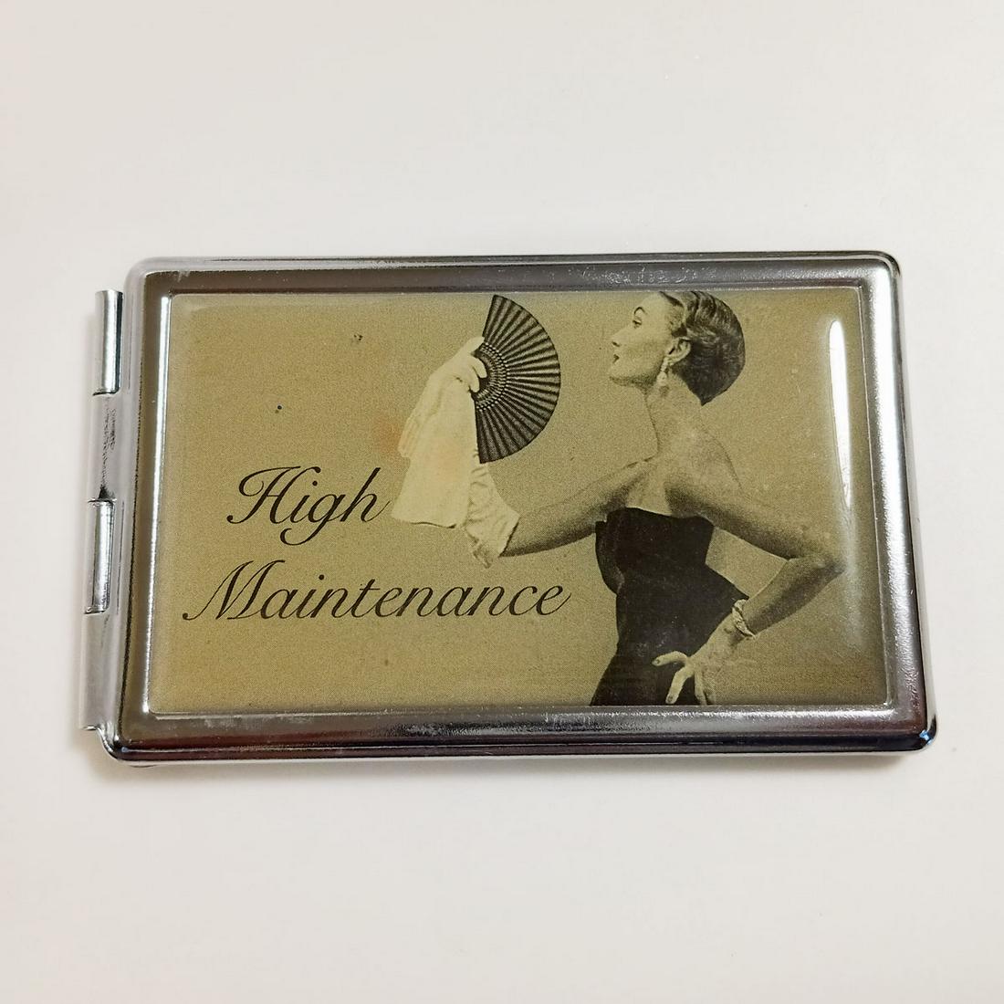 Silver tone High Maintenance Lady with Fan mirror (1 of 7)