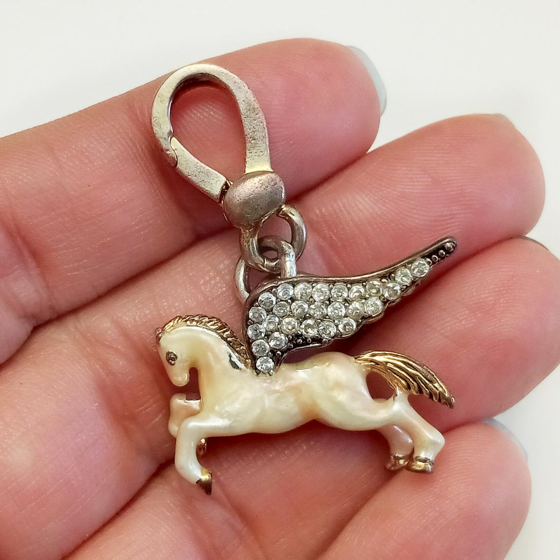 JUICY COUTURE Gold tone crystals enamel Pegasus charm (1 of 4)