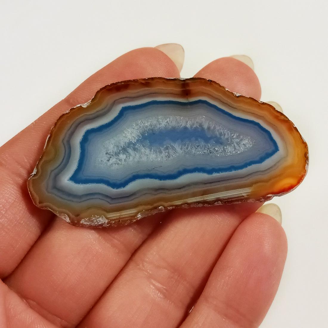 Blue Brown Agate free shape polished slice (1 of 4)