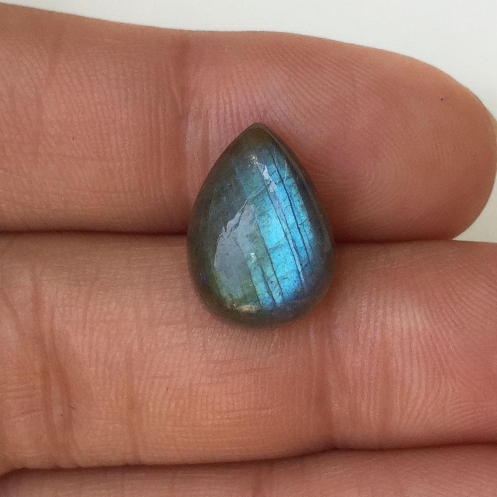 Pear shape labradorite cabochon, weight 6.58 cts (1 of 3)