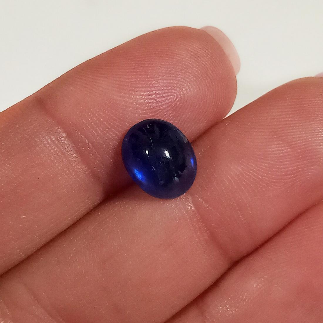 10 x 8 mm oval shape blue sapphire cabochon, 3.76 cts (1 of 3)