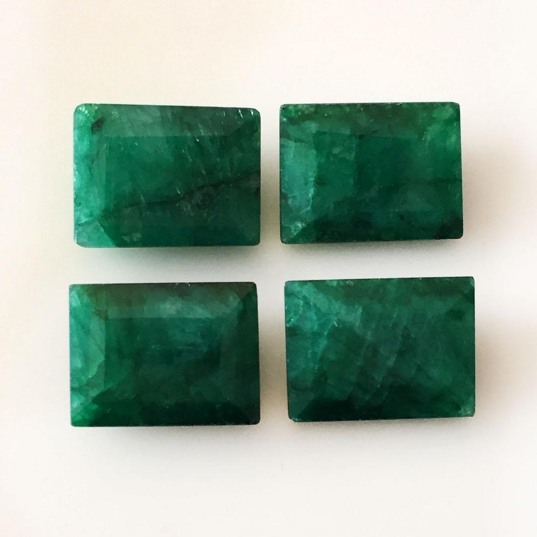 Lot of 4 16x12 mm rectangular emeralds, 44.75 cts (1 of 2)