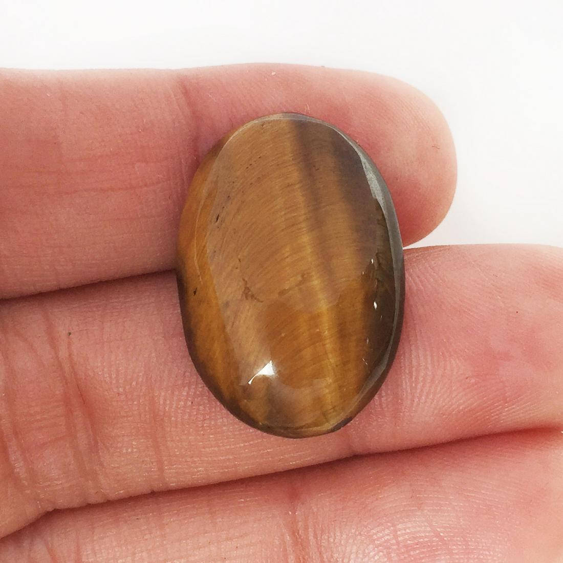 Tiger eye oval shape cabochon, weight 19.71 cts (1 of 3)