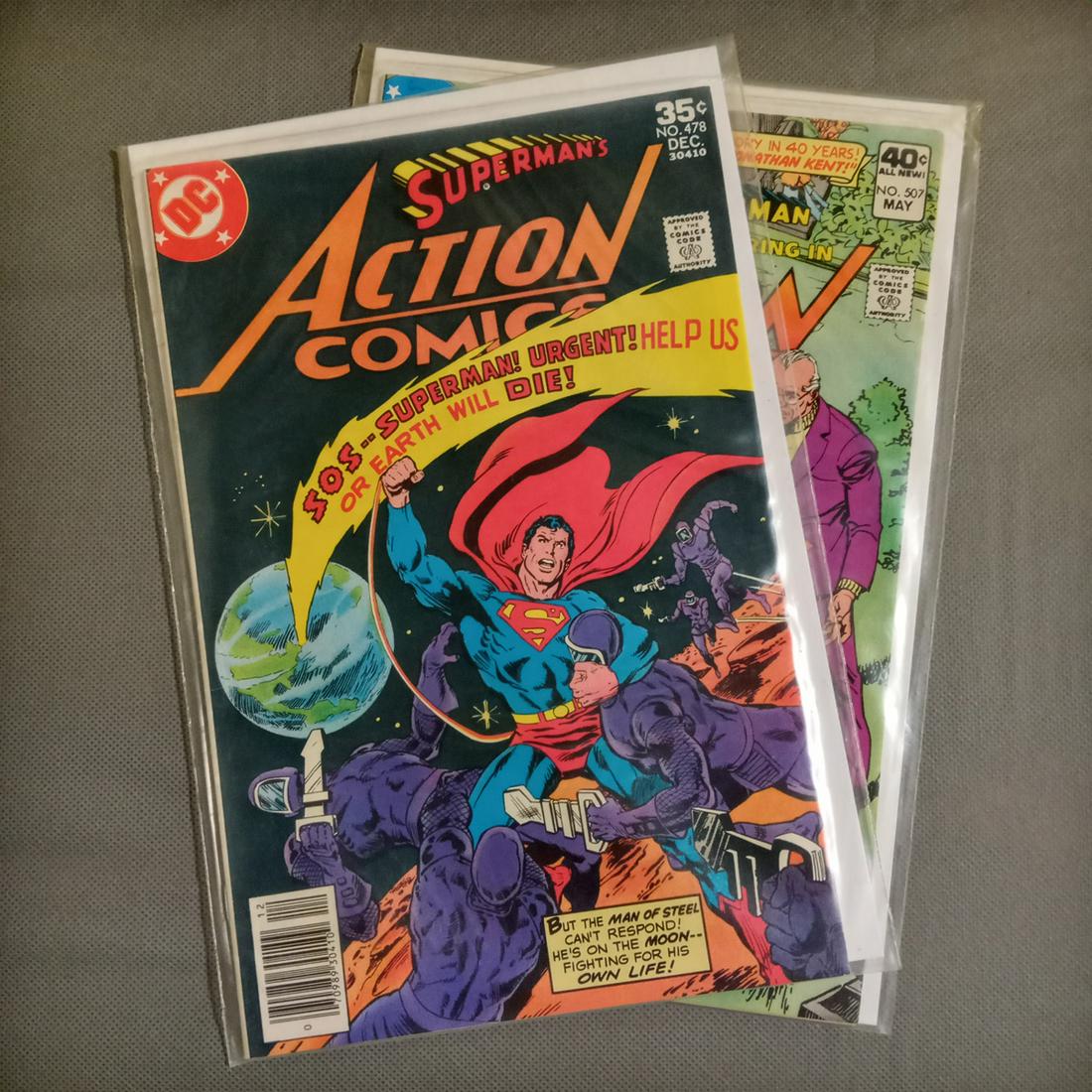 2 SUPERMAN's ACTION COMICS #478, 507 comic books (1 of 3)