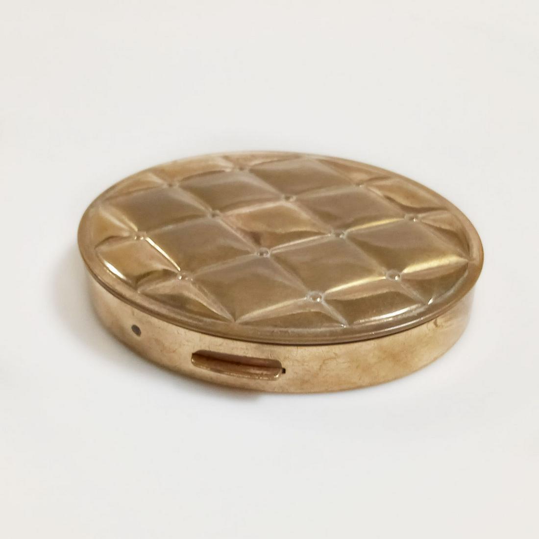 Vintage gold tone oval mirror powder compact (1 of 7)