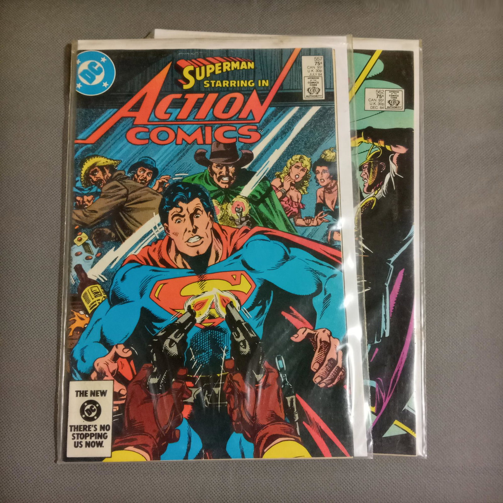 2 SUPERMAN's ACTION COMICS #557, 562 comic books (1 of 3)