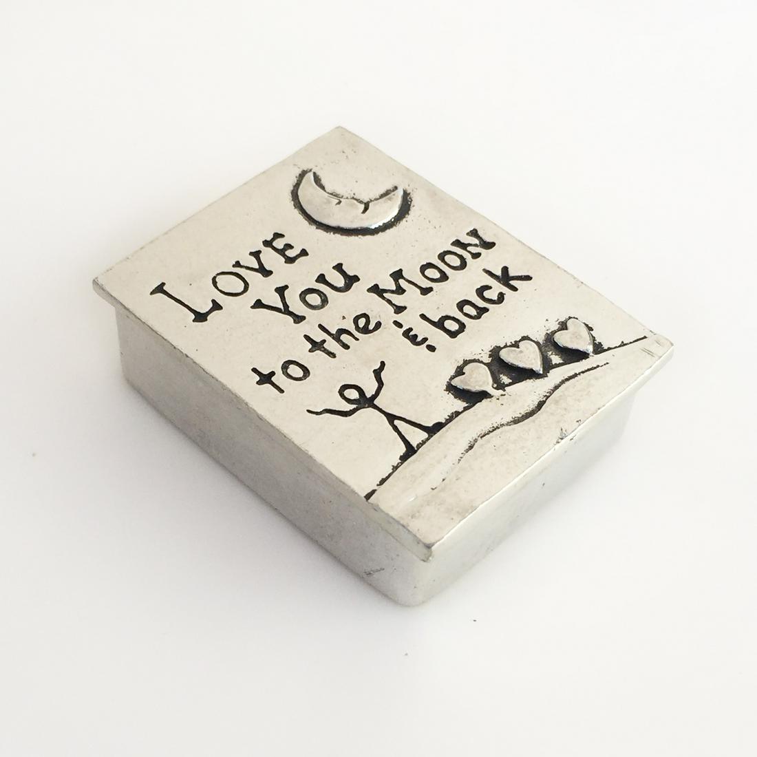 Silver tone metal rectangular trinket jewelry box (1 of 6)