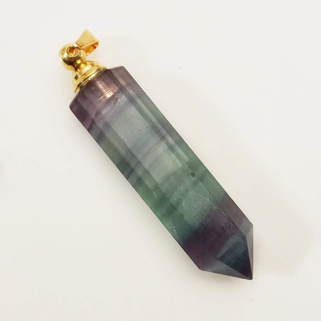 Genuine rainbow Fluorite perfume bottle pendant (1 of 4)