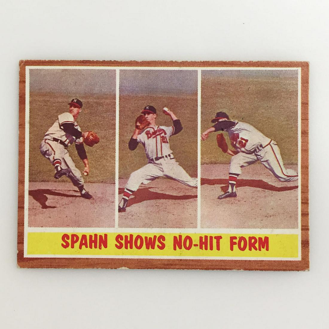 TOPPS 1962 SPAHN shows no-hit form Baseball card (1 of 2)