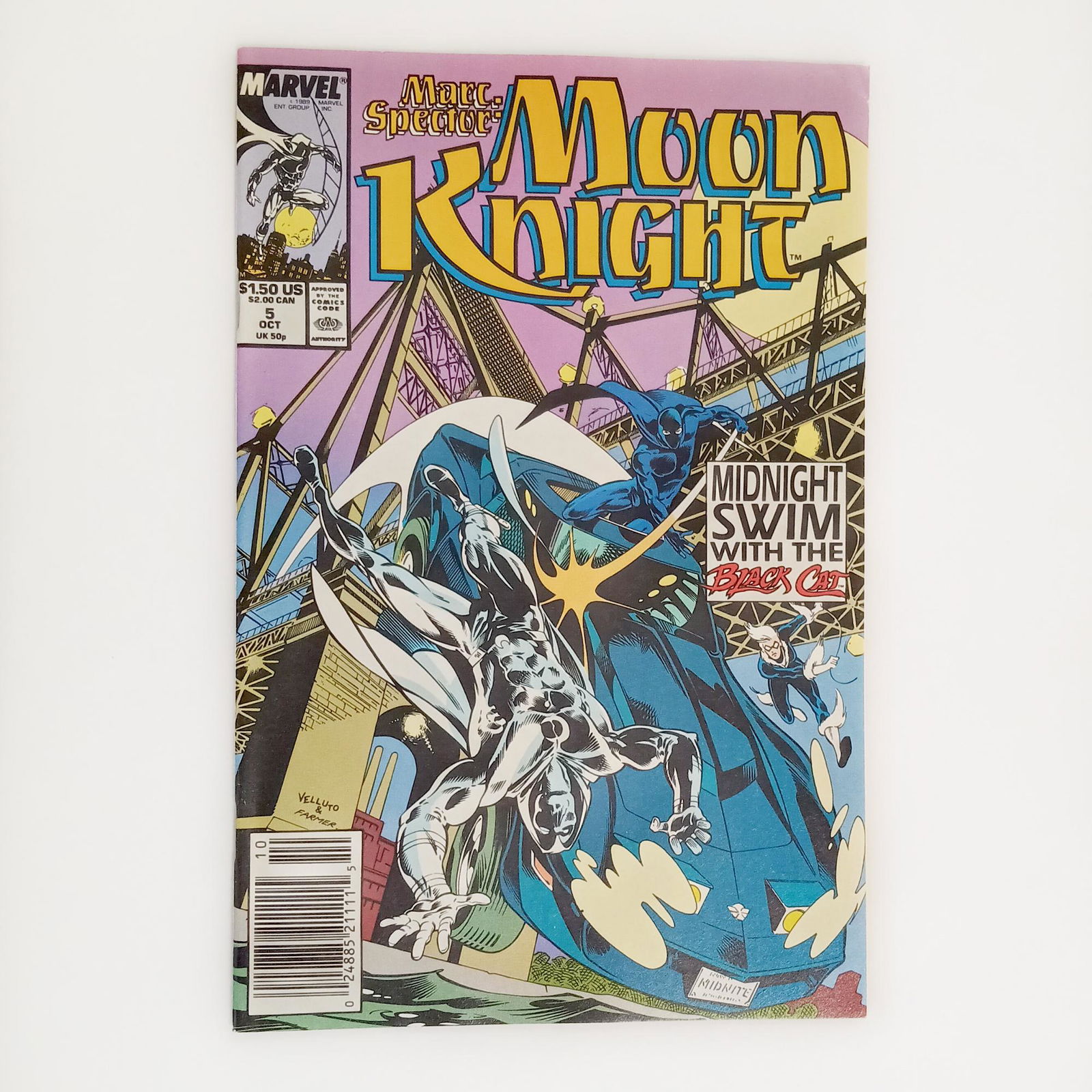 MARC SPECTOR MOON NIGHT #5 1989 comic book Marvel (1 of 3)