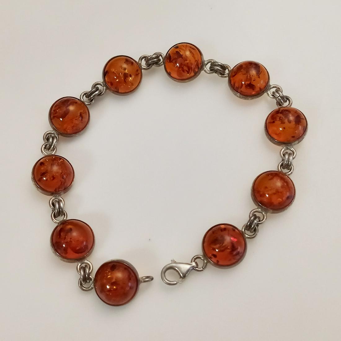 VALERIO V-8 Vintage sterling silver Amber bracelet (1 of 4)