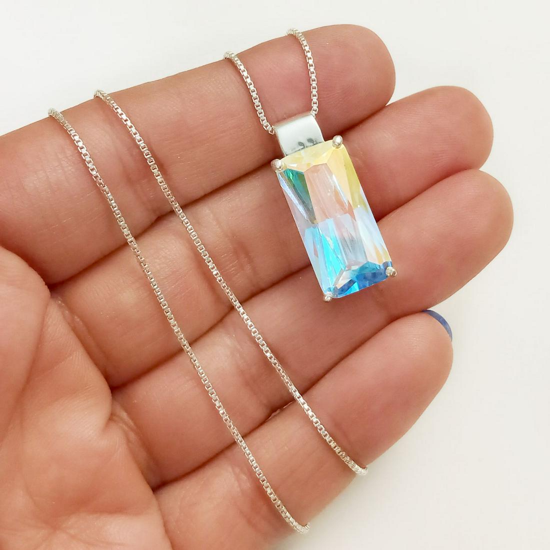 Sterling silver Mercury mist topaz color pendant chain (1 of 4)