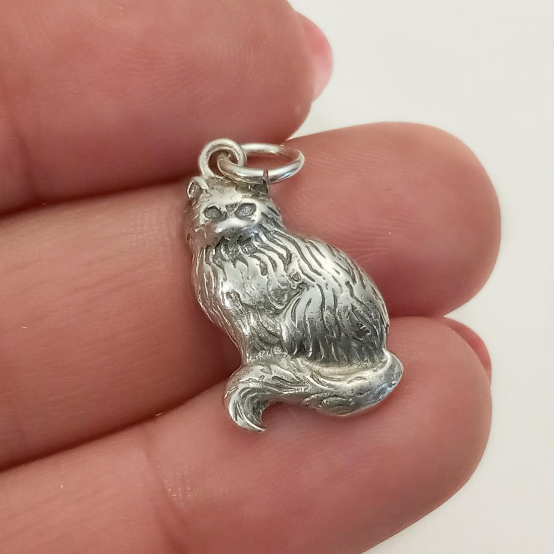 Sterling silver Kitty Cat charm pendant (1 of 3)