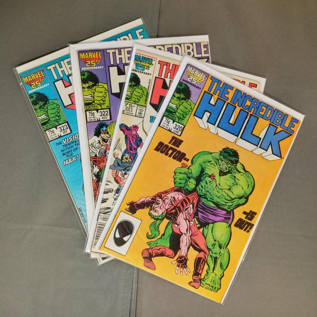 4 The INCREDIBLE HULK #320, 321, 322, 323 comic books (1 of 2)