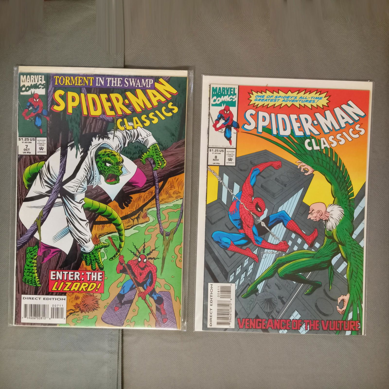 2 SPIDERMAN Classics #7, 8 1993 Reprint comic books (1 of 1)