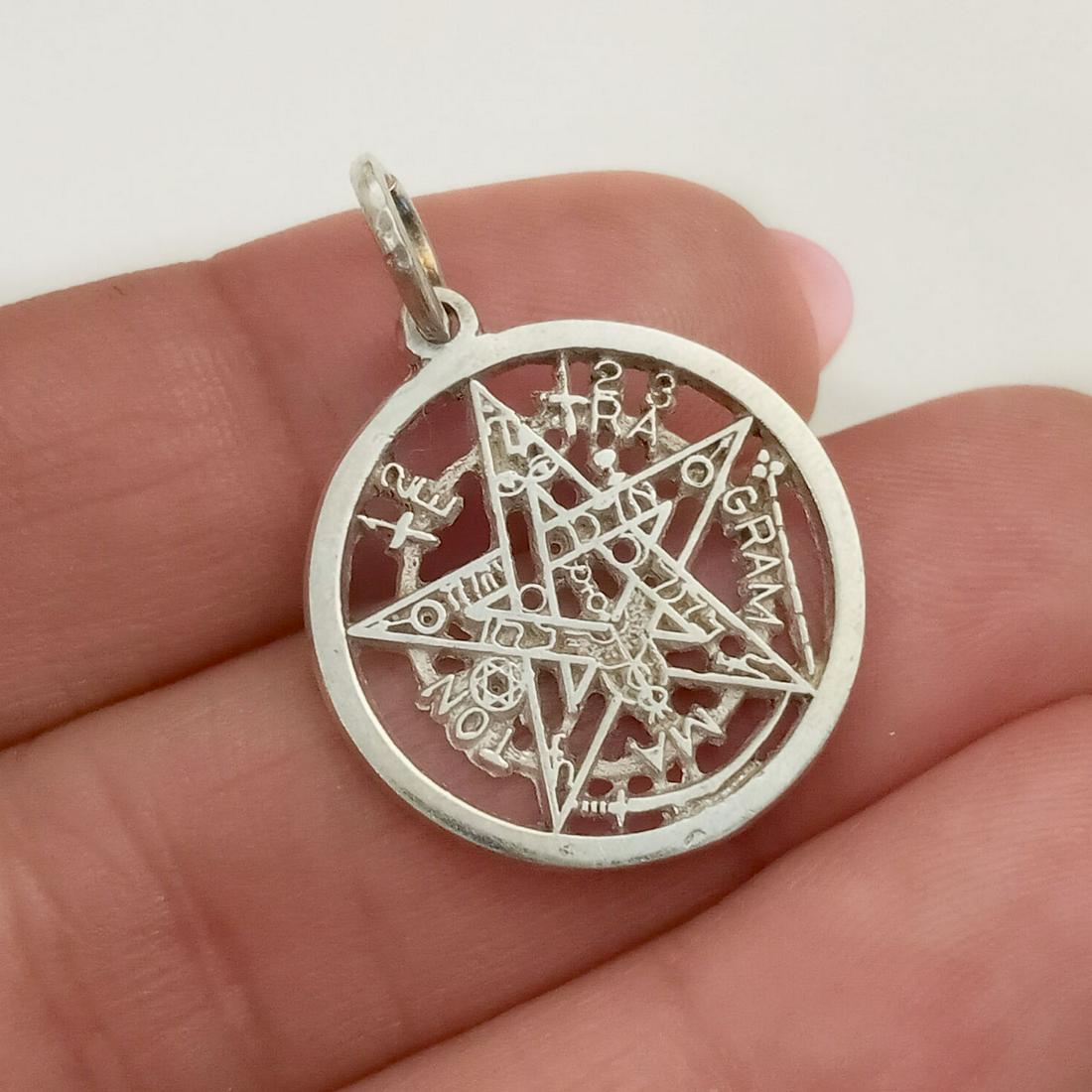 Sterling silver Tetragrammaton medallion pendant charm (1 of 3)